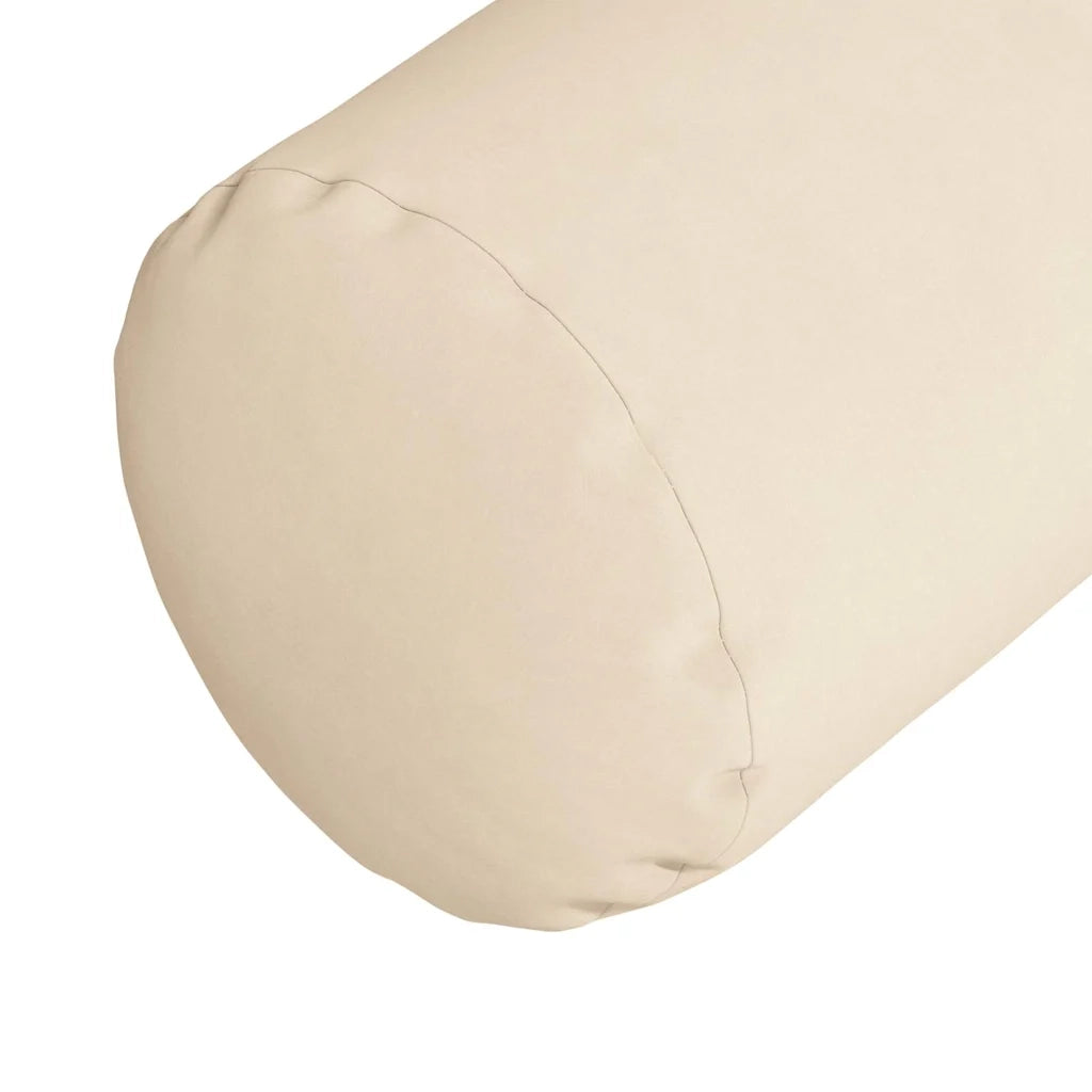 Cuscini a rullo 2 pcs Beige Ø 25 x 70 cm Tessuto in Microfibra 42014345