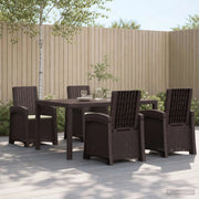 Set da Pranzo per Giardino 5 pz Marrone e Crema PP 3430123