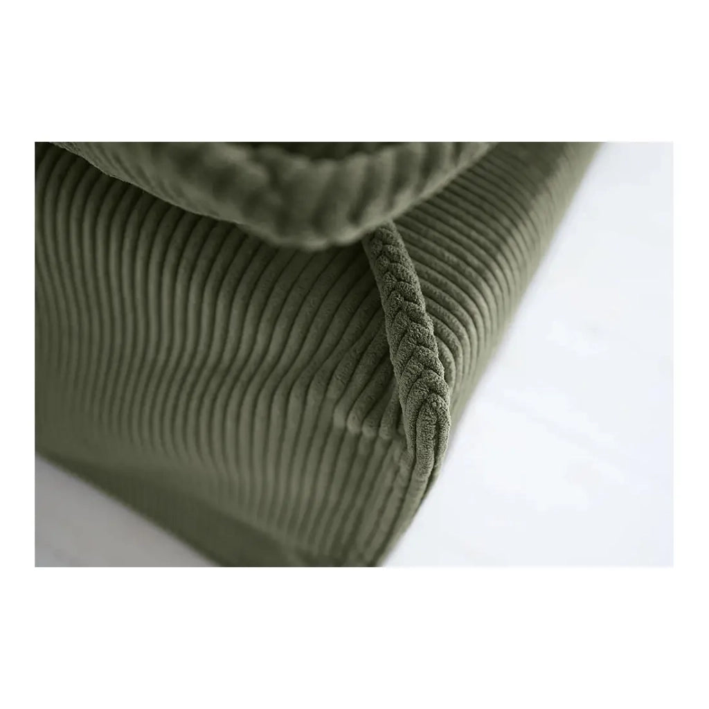 Pouf KALIA – Verde scuro – Tessuto a costine – Stile contemporaneo