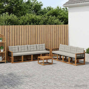 Set di divani da esterno 9 pz Naturale e Grigio Chiaro 3381855