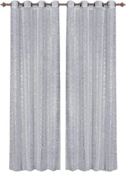 Tende Porta Finestra Occhielli Coppia Moderna 140x280 Cm Semitrasparente Interno Grigio