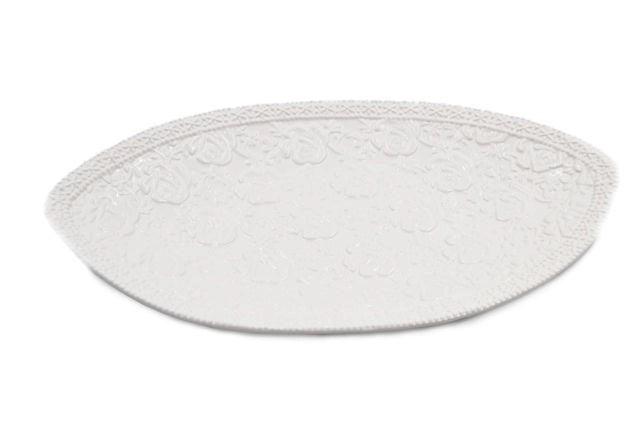 Piatto Decorativo in Ceramica Traforato Ovale 35 cm