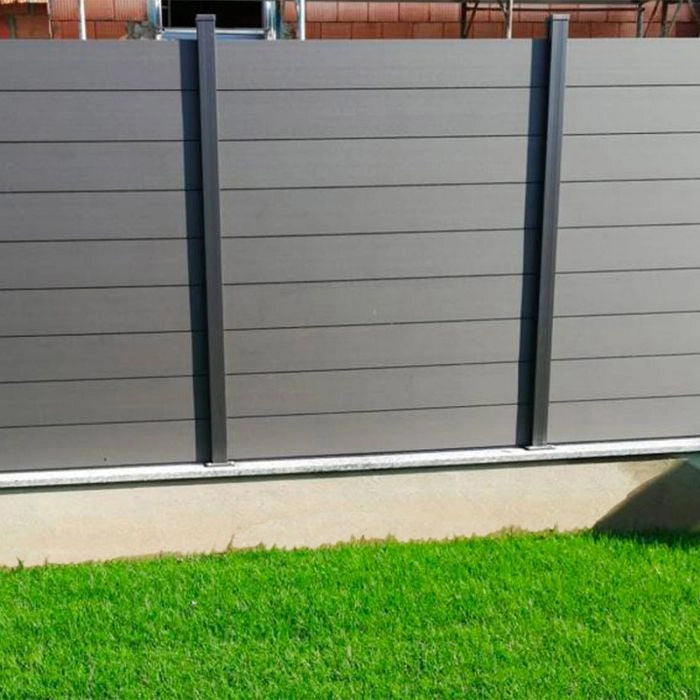 Recinzione In Legno Composito Wpc E Alluminio - Kit Modulo L.149 X H.205 Cm Altezza: 205 cm