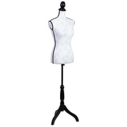 Manichino in legno, gommapiuma e in tessuto bianco 24x37,5x168h cm