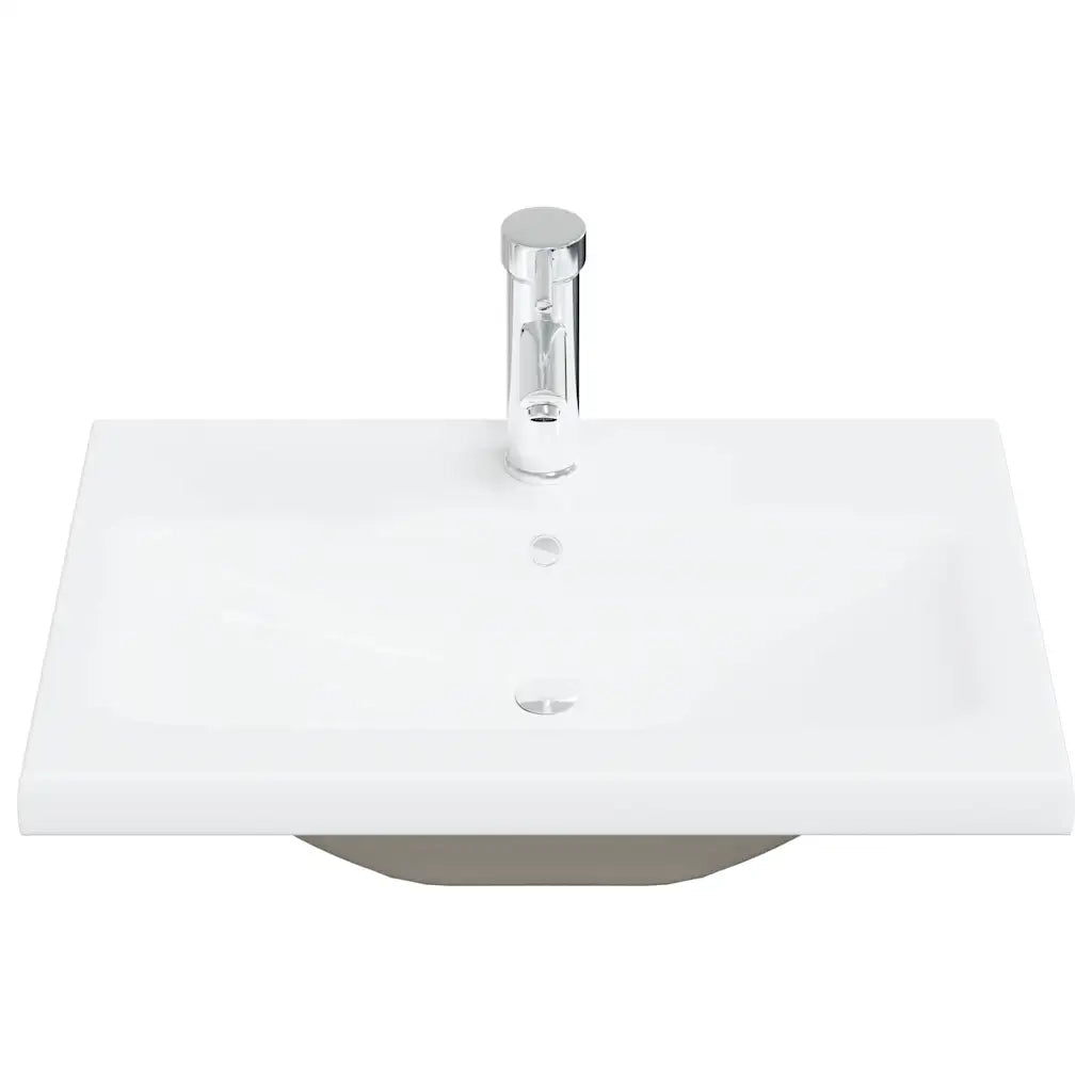 Set Mobili da Bagno 4 pz Grigio Cemento in Legno Multistrato