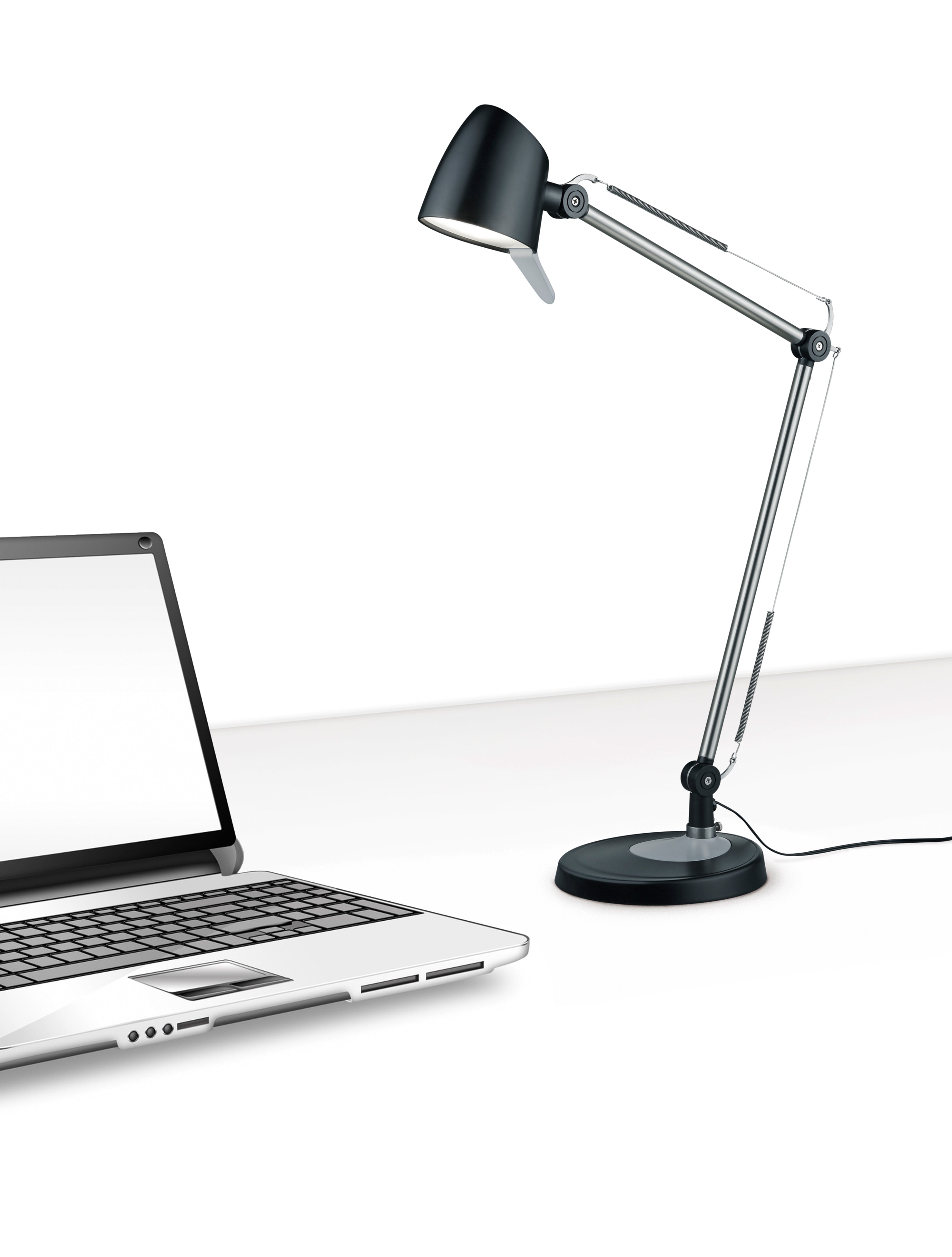 Lampada tavolo da Interno a LED in Metallo Nero Opaco