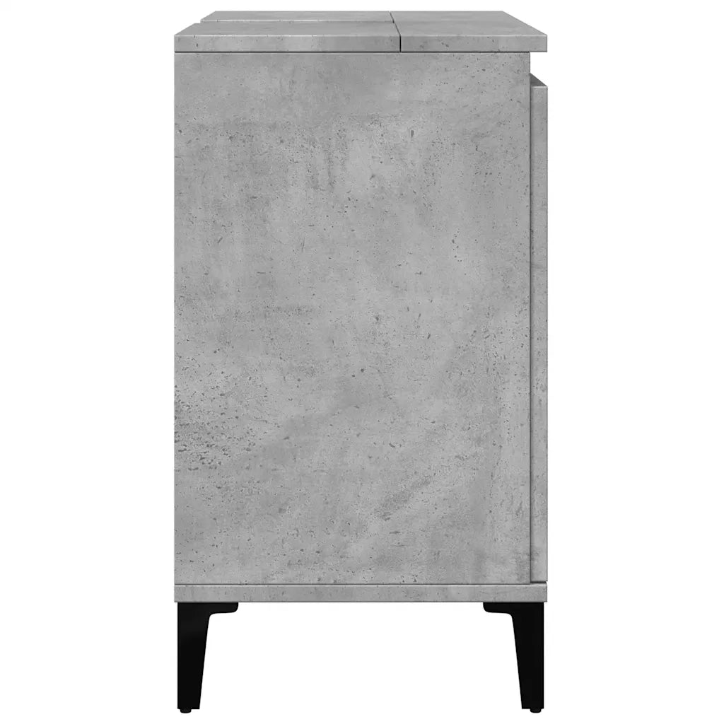 Mobile Lavabo-Armadietto da bagno Grigio Cemento 58x33x60 cm in Legno Multistrato 396457