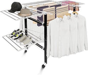 Pieghevole armadio, pieghevole stendardo - Materiale: acciaio inossidabile - Dimensioni dei grandi sportelli pieghevoli: 49,0 x 43,2 cm (x 4 pezzi) - 174 x 105 x 84 cm, nero/bianco