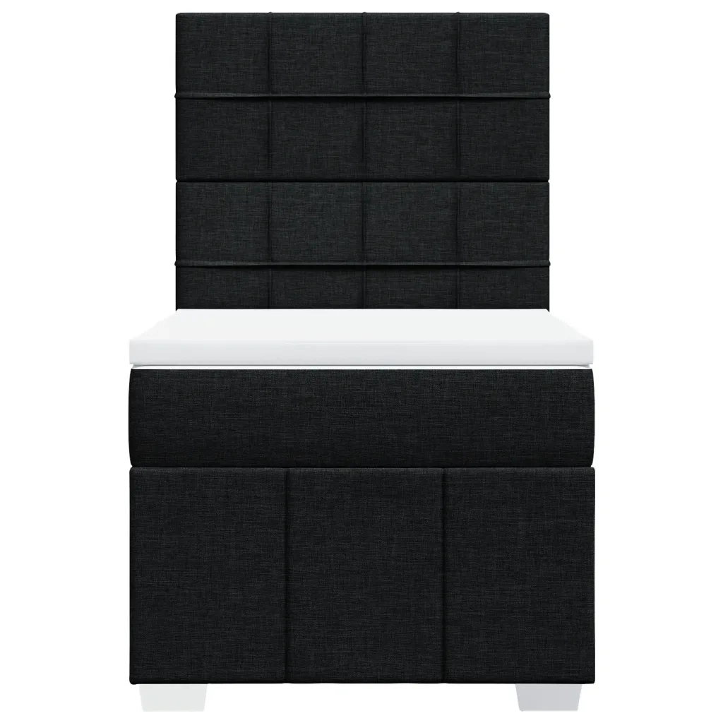 vidaXL Giroletto a Molle con Materasso Nero 90x200 cm in Tessuto
