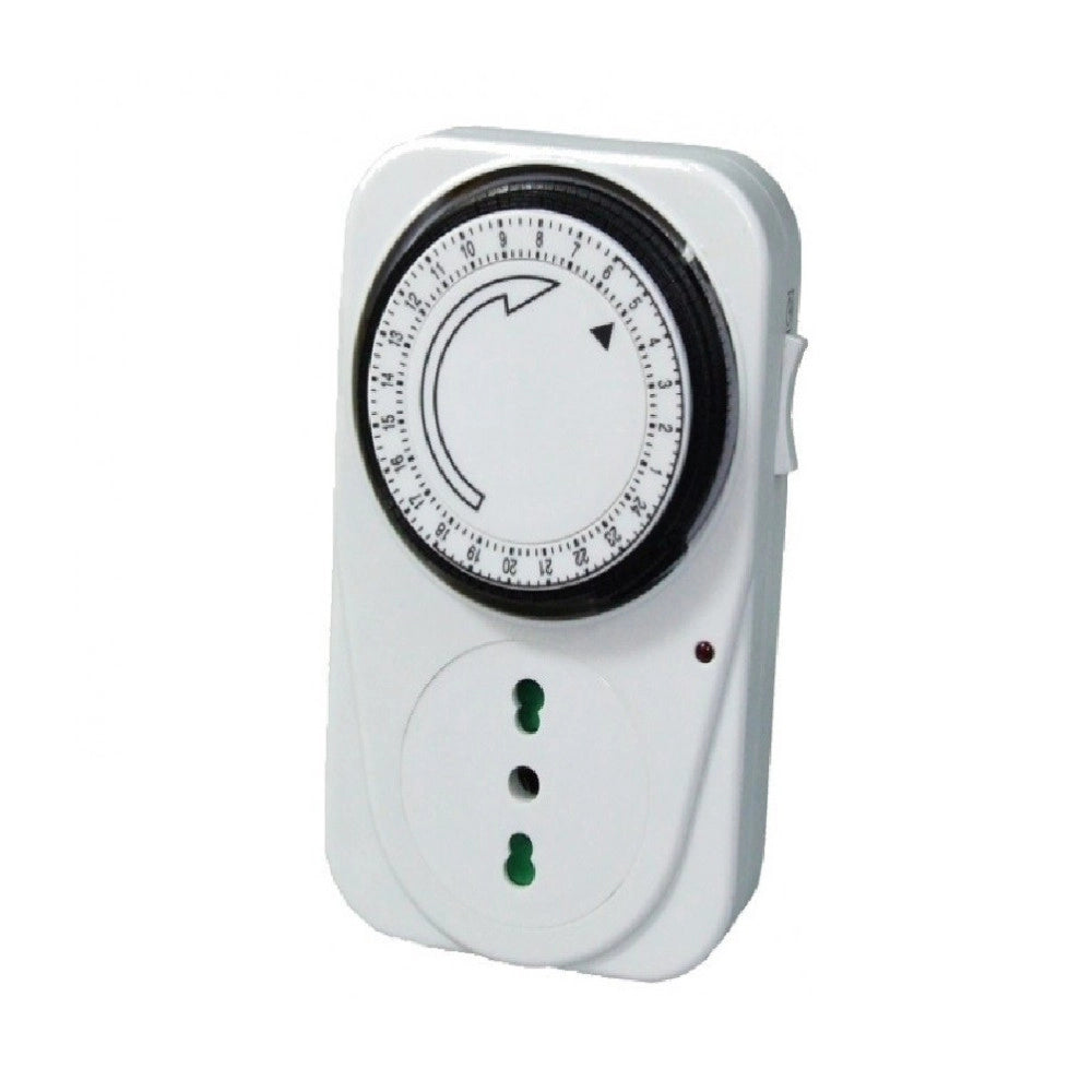 Trade Shop - Timer Programmatore Meccanico Analogico Giornaliero Con Presa Bipasso 16a 24 Ore -