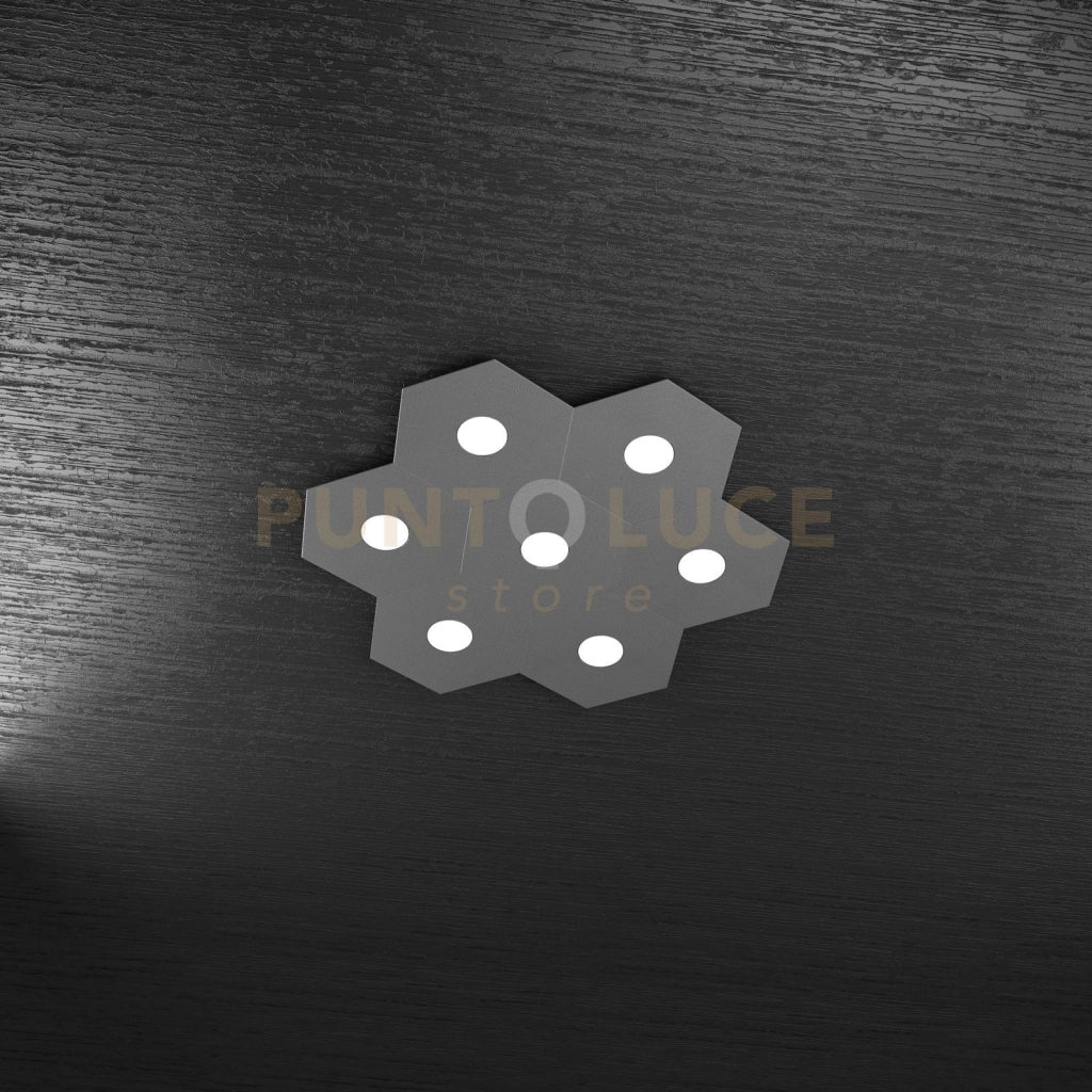 HEXAGON APPLIQUE-PLAFONIERA 7 LUCI GRIGIO ANTRACITE 1142-7L-GA