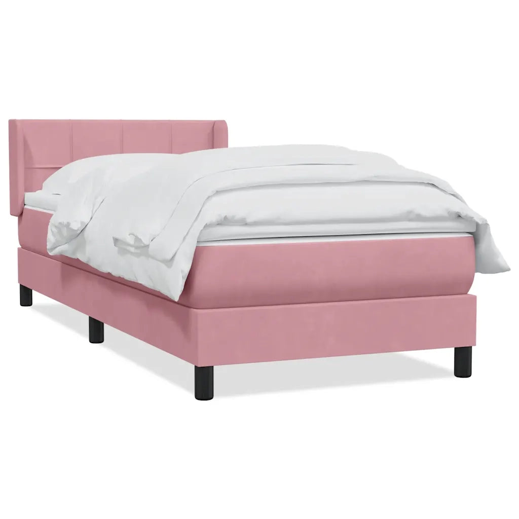 Giroletto a Molle con Materasso Rosa 80x220 cm Velluto 3318140