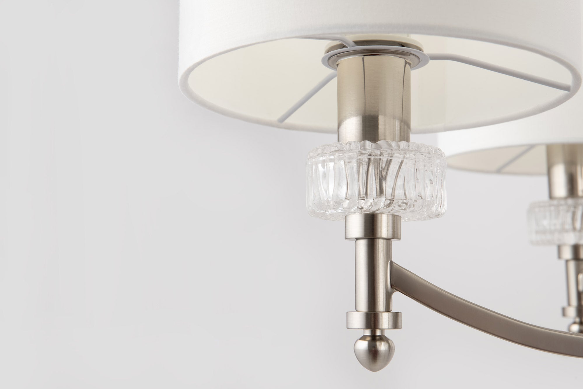 Lampadario Neoclassic in Metallo e Vetro Alicante Nickel