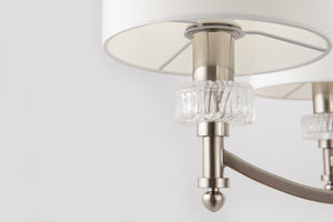 Lampadario Neoclassic in Metallo e Vetro Alicante Nickel