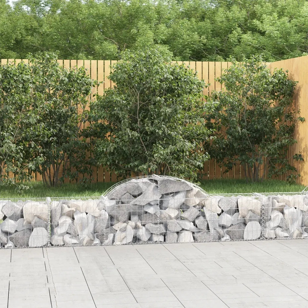 Cesti Gabbioni ad Arco 9 pz 200x30x40/60 cm Ferro Zincato 3146054