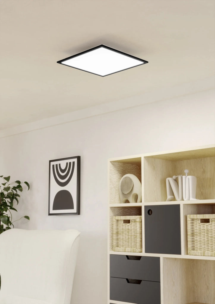 Plafoniera Moderna Moradillo Acciaio Nero Plastiche Bianche Led 18,8W 2300Lm