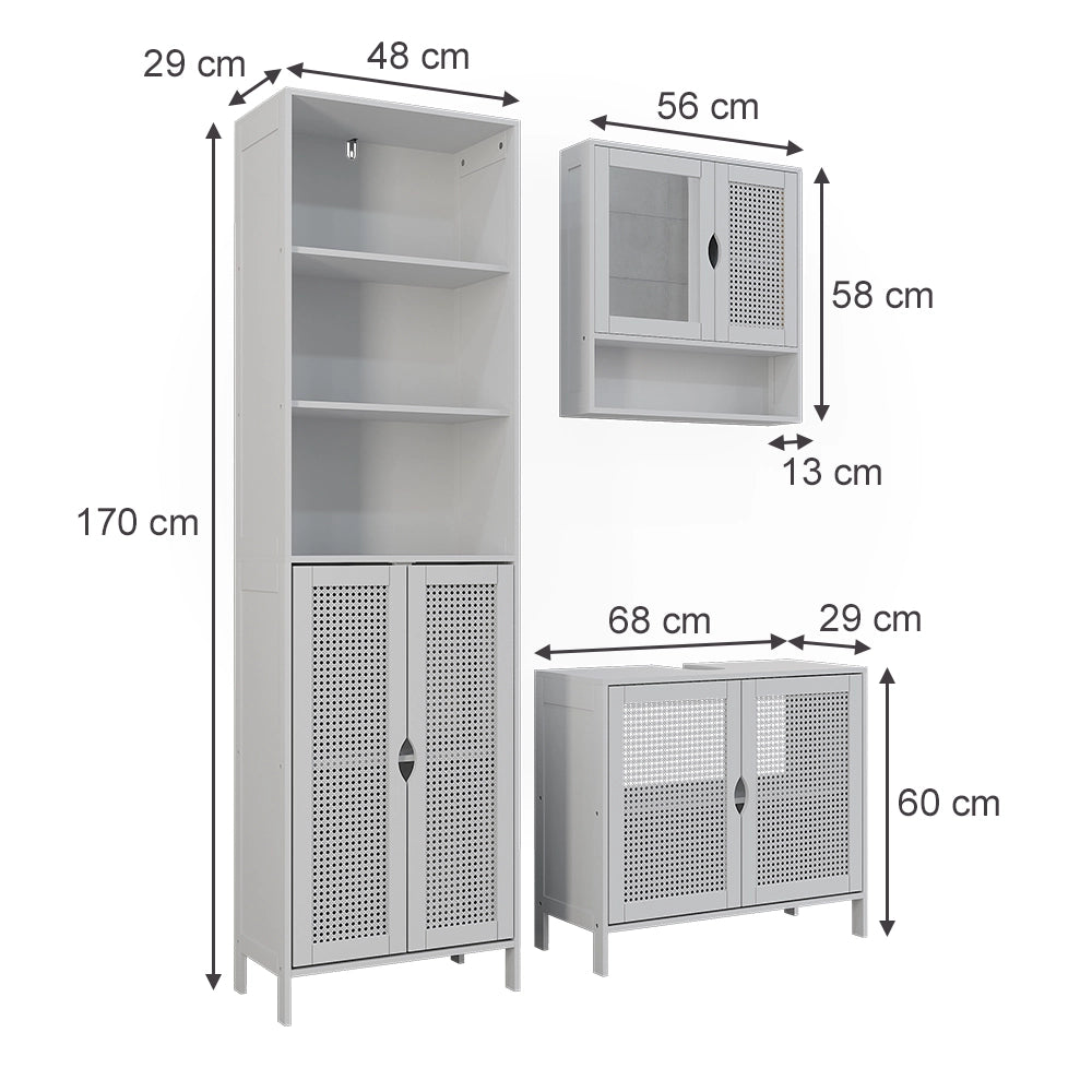Vicco Set di mobili da bagno Bianco 3 parti