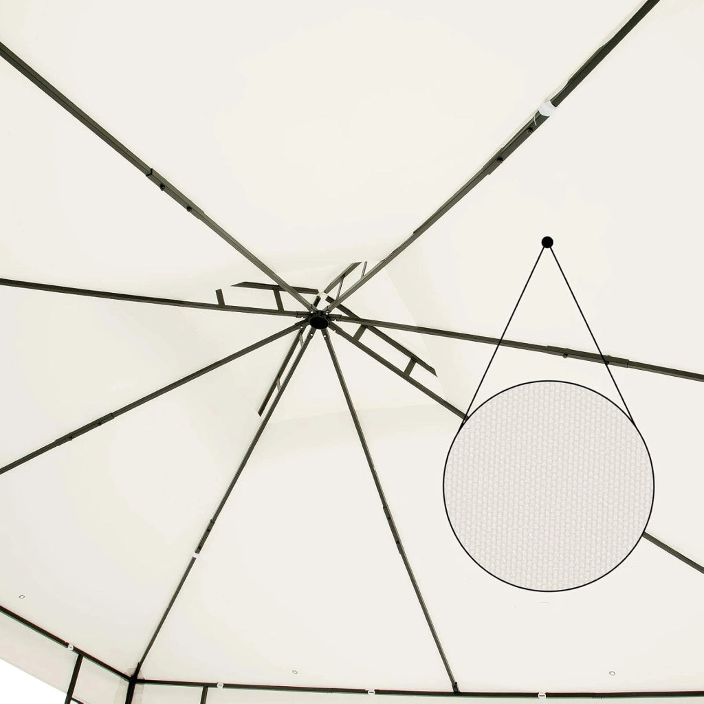 Gazebo Lorca Padiglione 3x3m in Metallo Resistente Idrorepellente con Pannelli Laterali Tendone da Giardino Feste