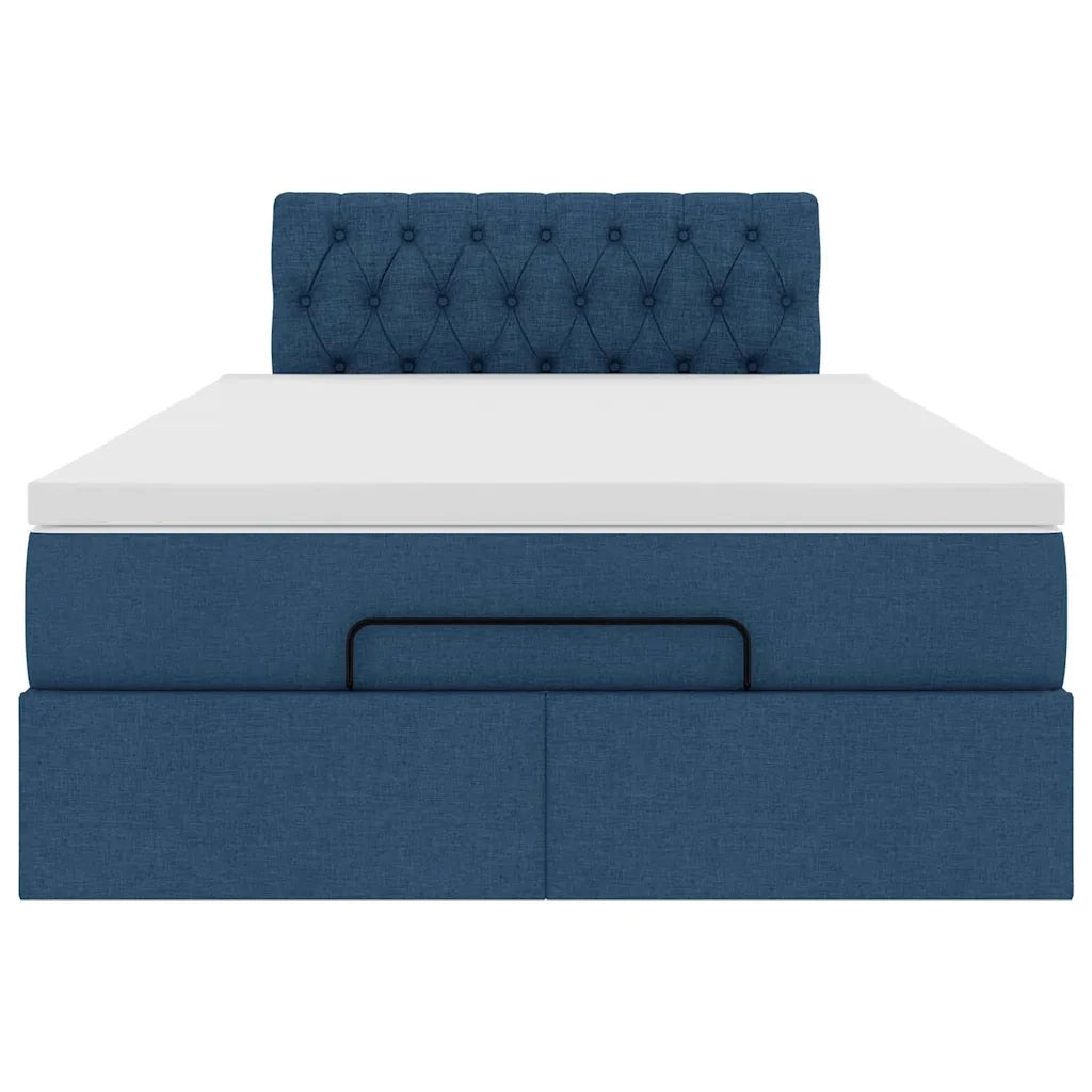 Pouf Letto con Materasso e LED Blu 120x200 cm in Tessuto 3312387