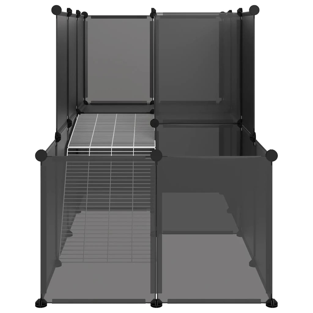 Gabbia per piccoli animali 142 x 74 x 93 cm PP e acciaio nero 02_0041646