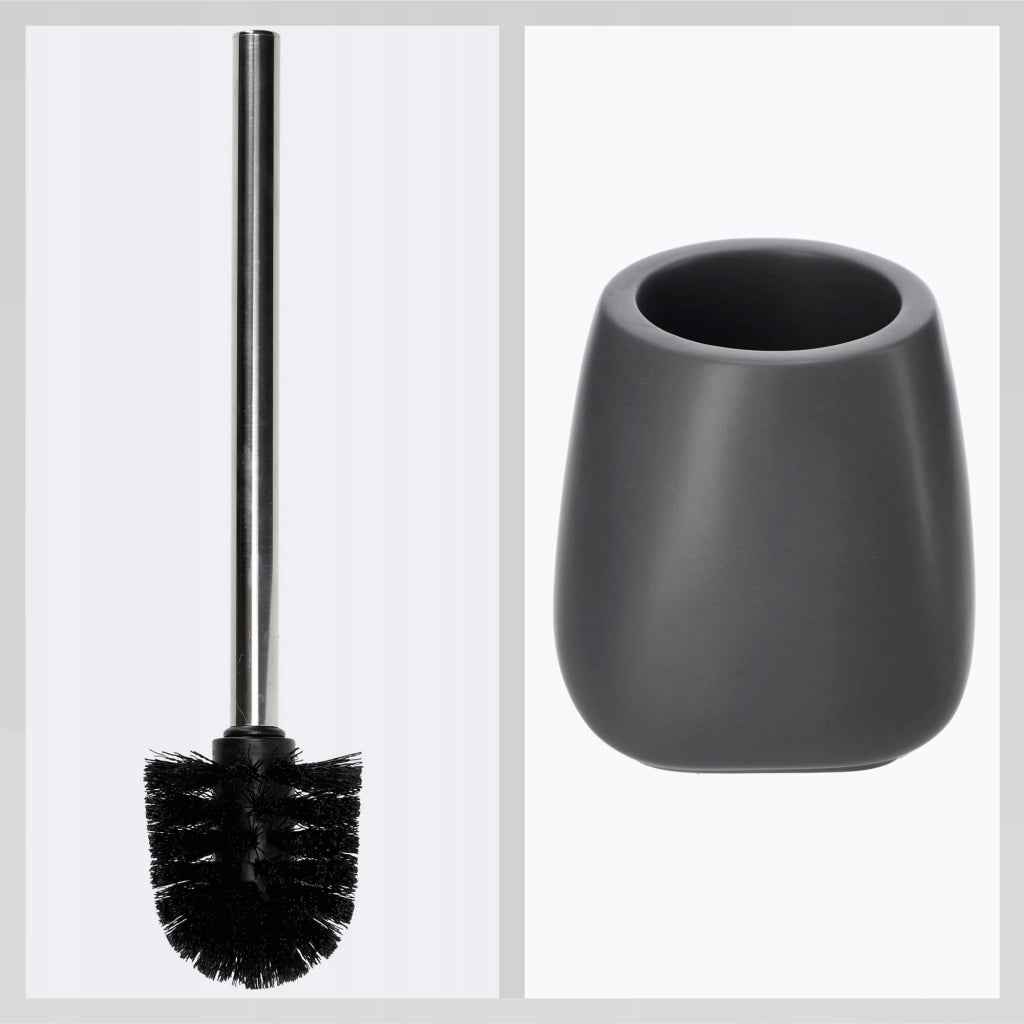 Set di 2 scopini per WC KADAX in ceramica grigia per bagno