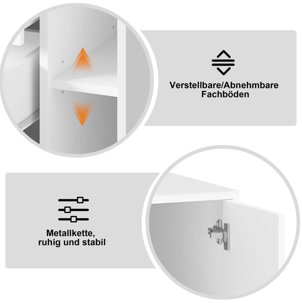 Toeletta con specchio HD e illuminazione LED regolabile 80x39;8x127 cm; MDF e bambù; bianca