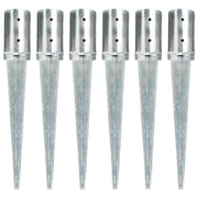 Picchetti di Terra 6 pz Argento 8x61 cm in Acciaio Zincato