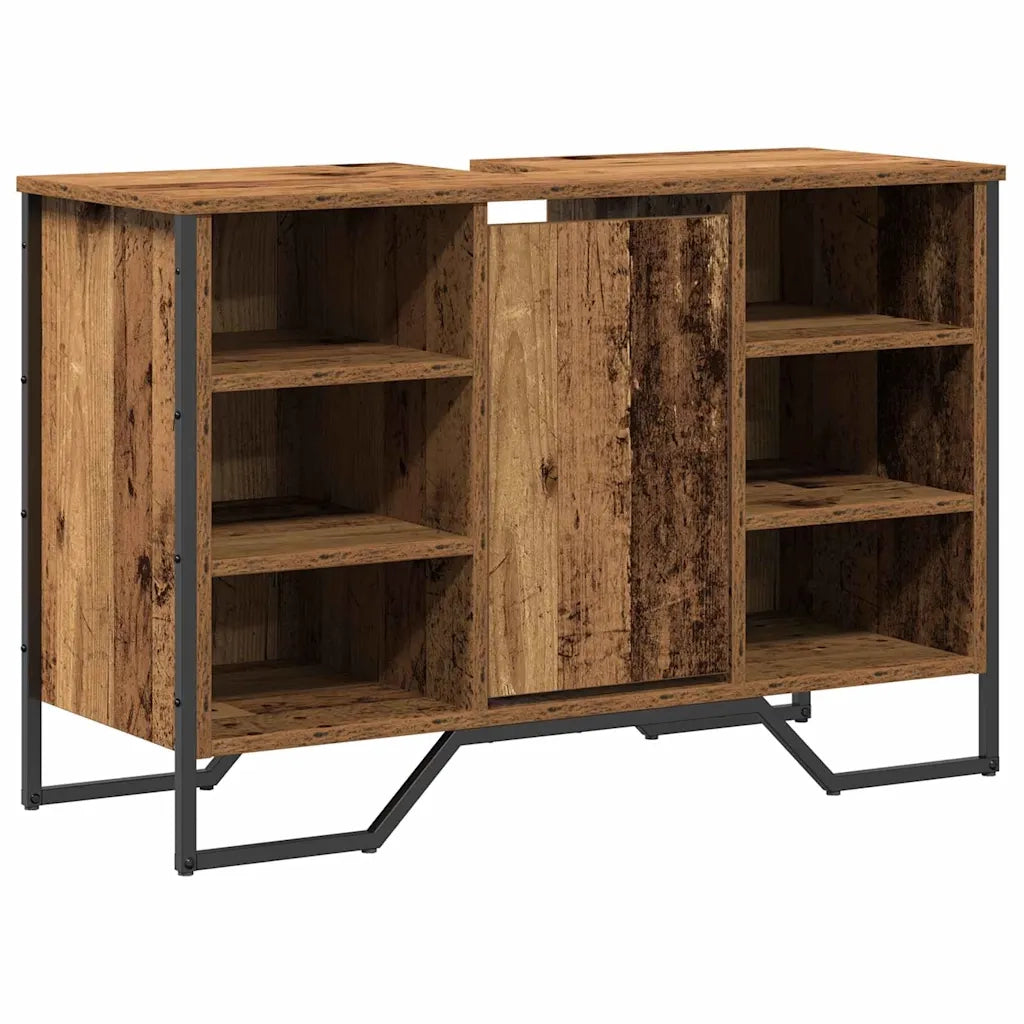 Armadio per Lavabo da Bagno-Armadietto da bagno-Mobiletto da bagno Legno vecchio 91 x 35 x 60 cm