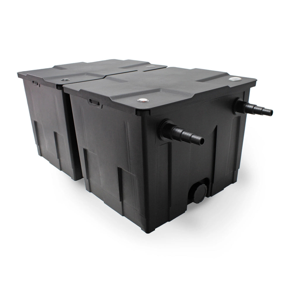 Set Filtro 60.000l Chiarificatore laghetto 24W Pompa NEO10000 80W Tubo 25m Skimmer