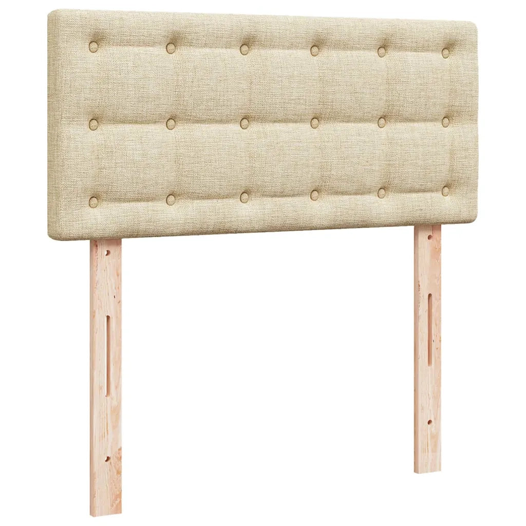 Struttura Letto Pouf con Materassi Crema 200x200 cm in Tessuto 3312897