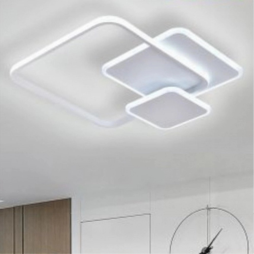 Trade Shop - Plafoniera Luce Fredda Led Quadrata 50w Lampadario Soffitto Bianco Moderno 50064 -
