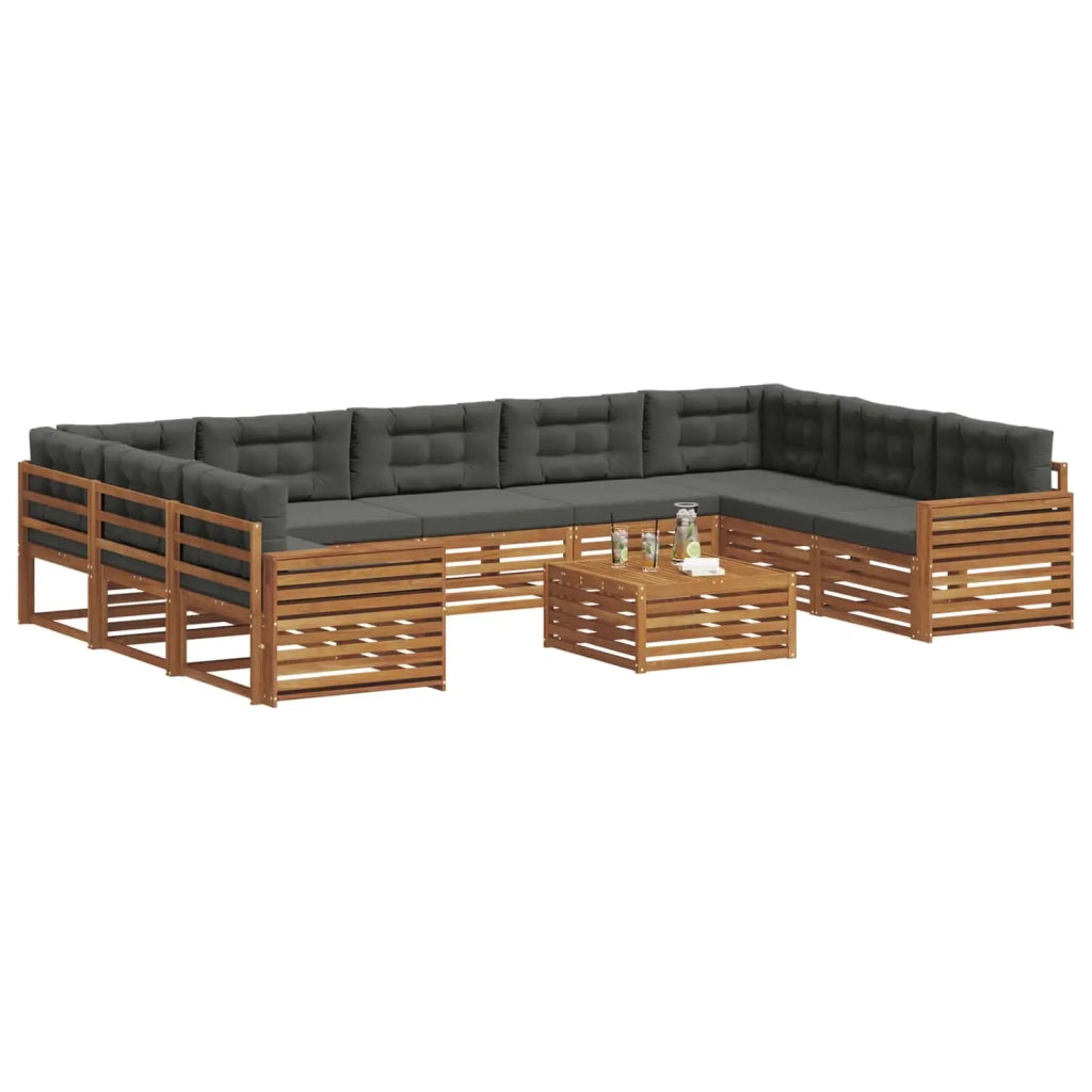 Set di divani da esterno 10 pcs Naturale e Antracite 3374177