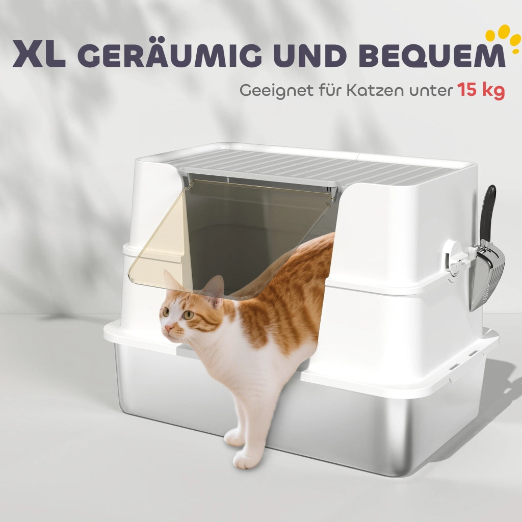 Casetta per gatti ¨C zephmum ¨C Acciaio inox, Grigio chiaro