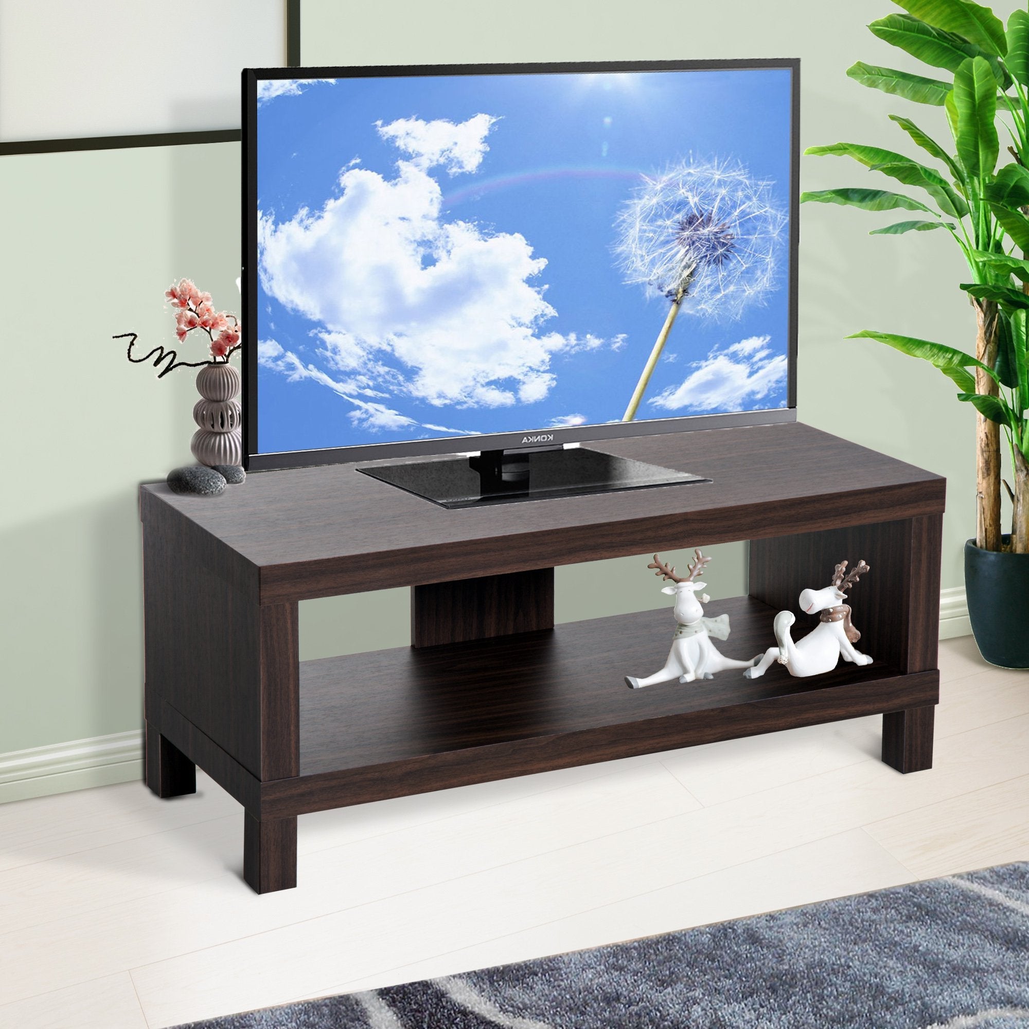 Mobile TV Basso con Vano in Legno Noce 90x35x37 cm