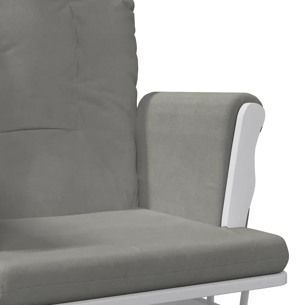 Poltrona Glider con Sgabello-Sedia a dondolo Grigio Chiaro in Tessuto 704825