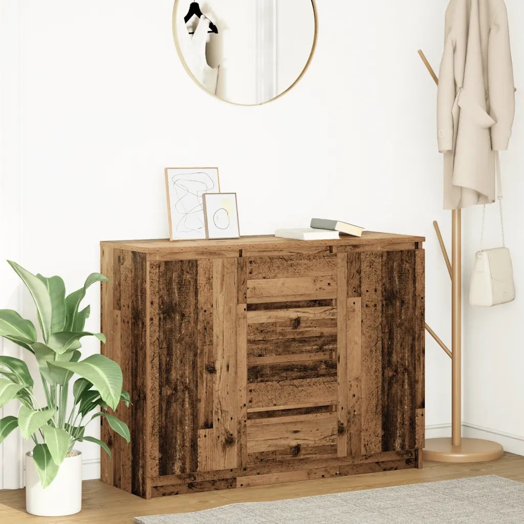 Credenza con Cassetti-Buffet-Armadio da cucina Legno Antico 100,5x35x76 cm in Truciolato