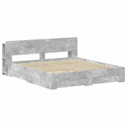 Letto matrimoniale | Letto per adulti | Telaio del letto con storage Grigio Cemento 200 x 200 cm