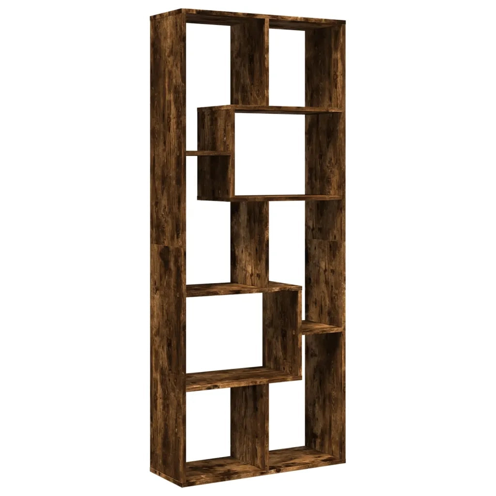Libreria Divisorio-Scaffale per Libri-Mobile di Stoccaggio Rovere Fumo 67x25x161,5 cm in Truciolato