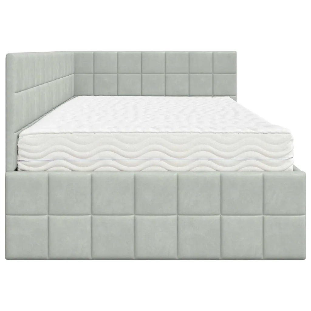 Struttura Letto Angolare con Materasso 2 pcs Grigio chiaro 3393938