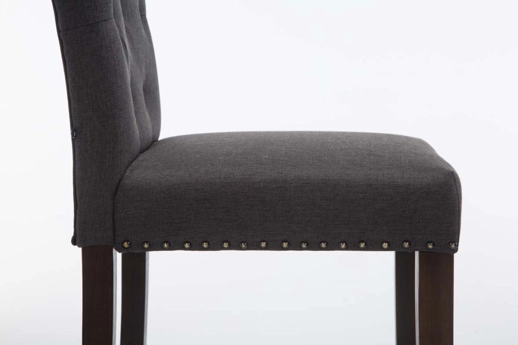 Set 2 Sgabelli Bar Louise in Tessuto grigio scuro,antico