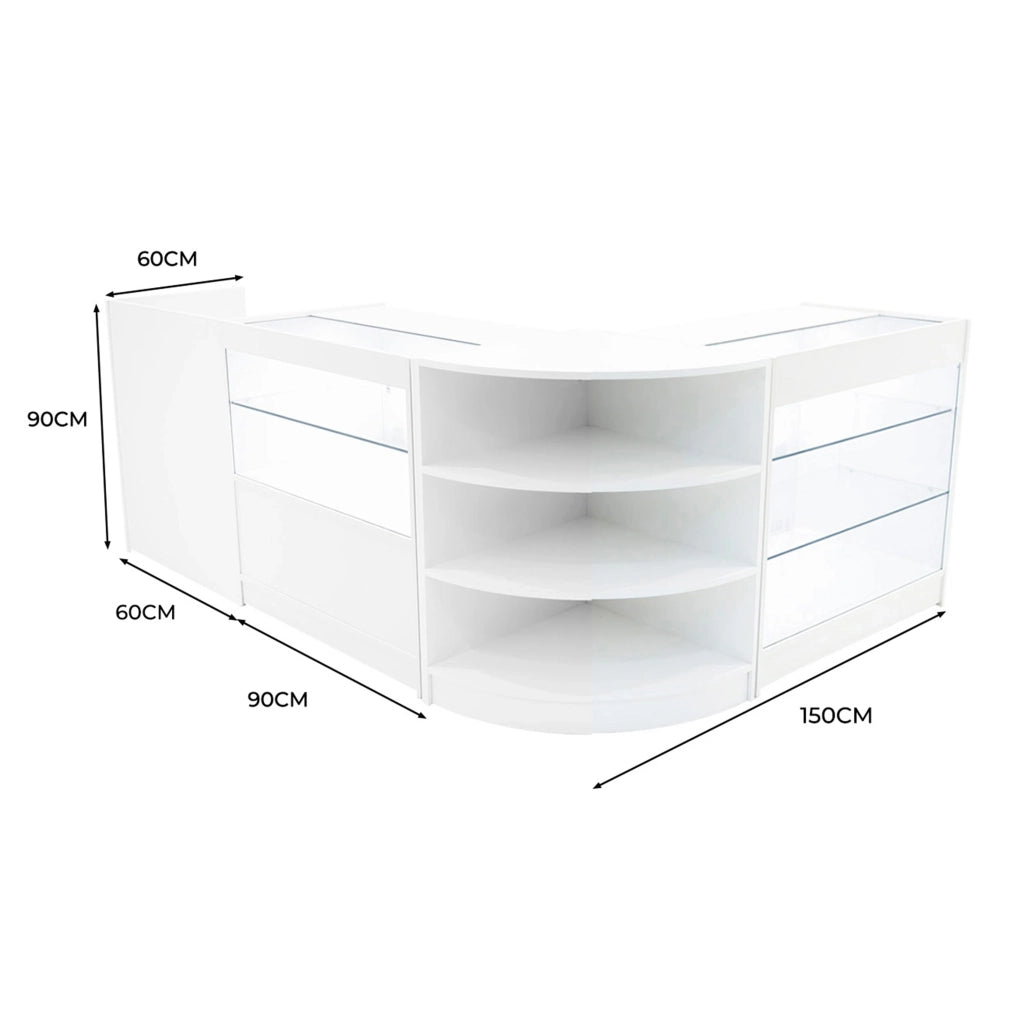 Set Banconi Bianco Theia LED K900 C900 LM60 TB60 con Vetrina e Serratura