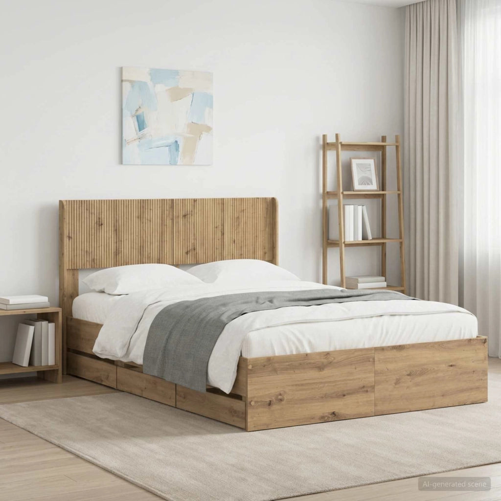 Struttura del letto con stoccaggio e testata Artisan Oak 3445804