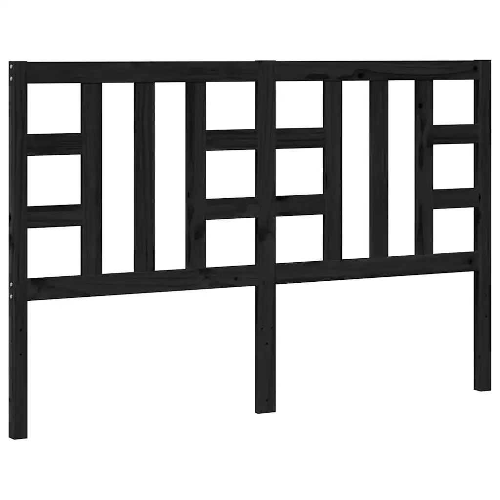 Testiera per Letto-Testata-Testiera Decorativa Nera 166x4x100 cm in Legno Massello di Pino 406359