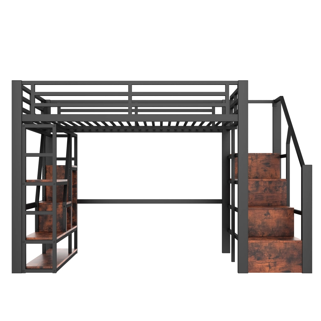 Letto a castello nero 140x200 cm con struttura in metallo e MDF