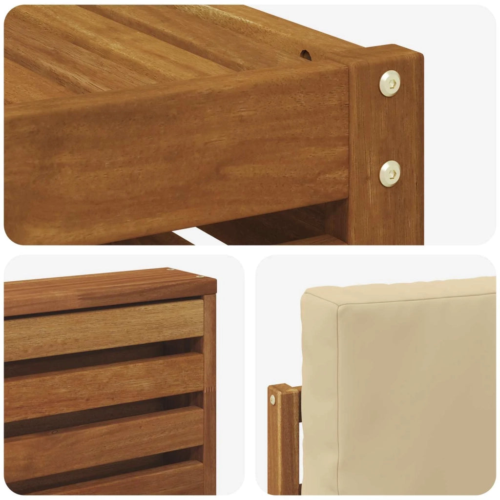 Set di divani da esterno 9 pz Naturale e Beige 3375338