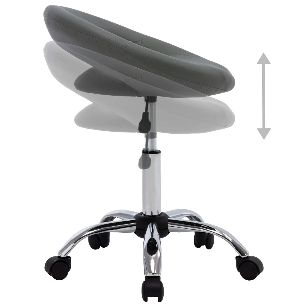 Sedia da Lavoro con Ruote Grigio in Similpelle 323668