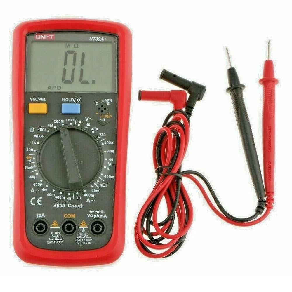 Trade Shop - Multimetro Tester Digitale Professionale Volt Ampere Farad Puntali Ut39a+ -