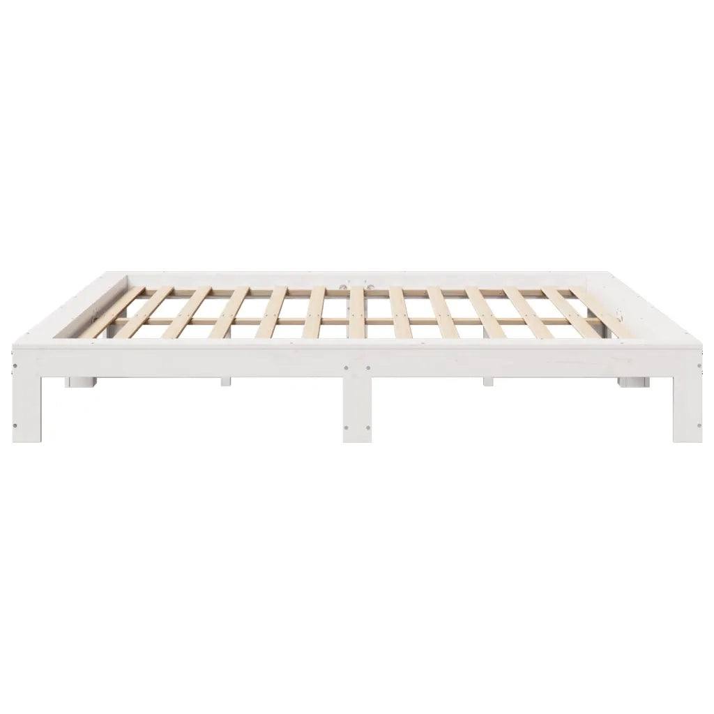 Letto senza Materasso-Struttura Letto Bianco 180x200 cm Legno Massello di Pino 691553