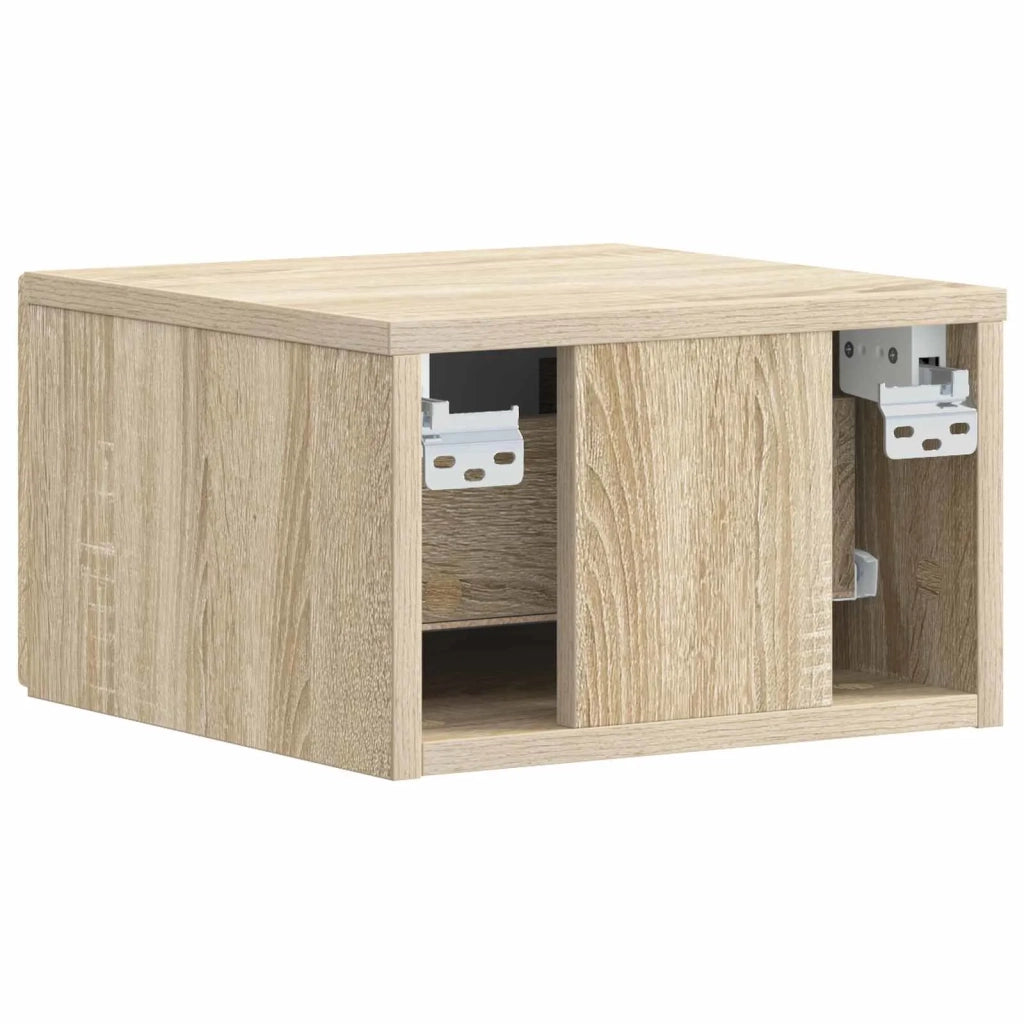 Mobiletto da notte a muro 2 pcs Rovere Sonoma 49 x 34,5 x 20 cm 898790