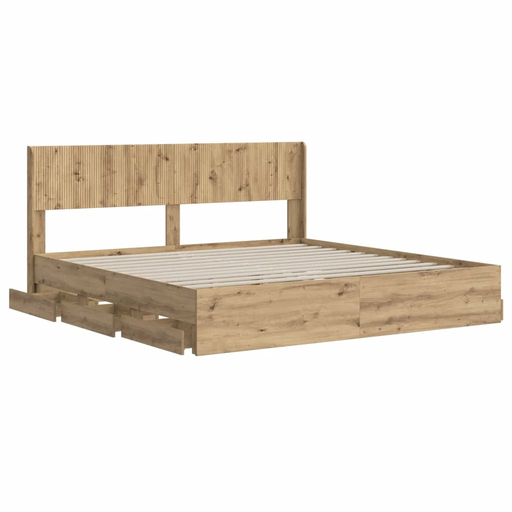 Struttura del letto con stoccaggio e testata Artisan Oak 3445826